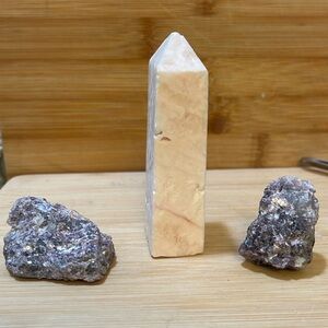 3 Crystal SET ✨ Pink Aragonite & Purple Mica 💜 Check out my other SET listings!